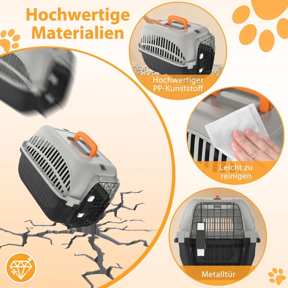 Transportbox Hundebox 48 x 32 x 32 cm Kleintiertransportbox Flugbox Box Max 10kg - Bild 3 von 4