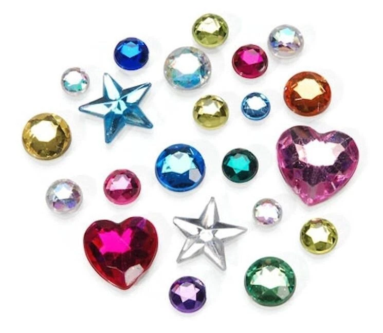 3/4 Pound Acrylic Rhinestone Multi Colored Gem Color & Shape Mix * - Image 4 of 4