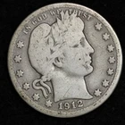 1912-S Silver Barber Quarter GOOD FREE SHIPPING