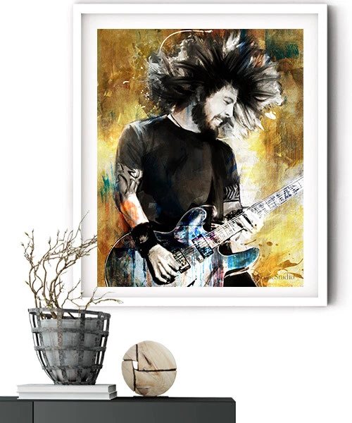 Dave Grohl Wall Art, Dave Grohl Print, Grohl Guitar Art Print, Grohl Art Print - Image 3 of 3