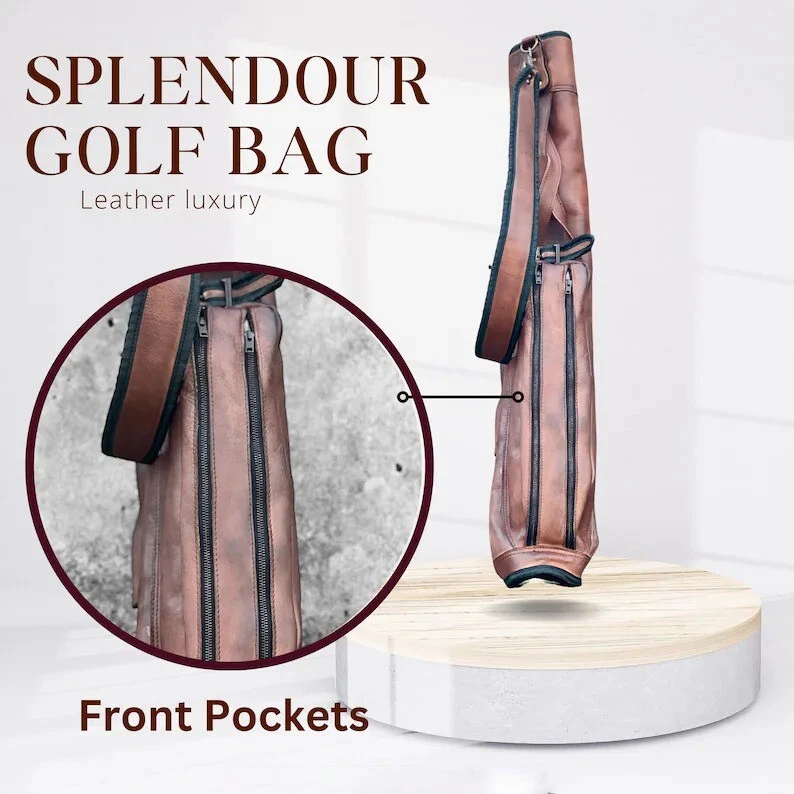 Bolsa de golf de cuero Splendour - Bolsa de club de golf de lujo hecha a mano para hombres Foto 4 de 4