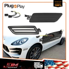 Smoked Lens White Full LED Bumper Side Marker Light Kit For 14-24 Porsche Macan