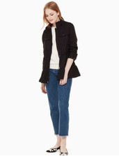 Kate Spade Stud Embellished Twill Zipped Jacket Black Size Small Rrp £295