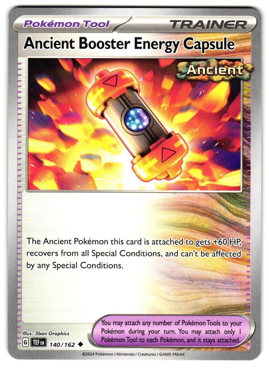 ancient booster energy capsule pokemon tcg card - Scarlet & Violet - Paradox Rift and cant be affected by any Special Conditions Ancient Booster Energy Capsule 140/162
