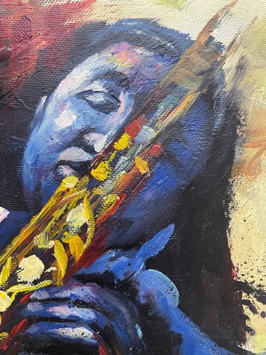 Hungryartist -Original Painting of Saxophone Player on Canvas 12x16Framed - Picture 4 of 6