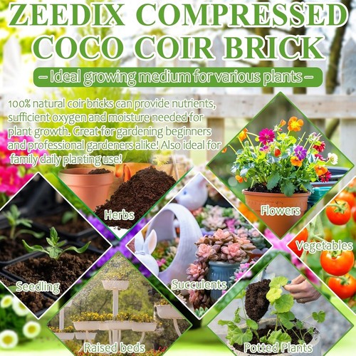 20 Organic Coconut Coir Bricks - 1.4LB Each, Ideal for All Plants Gardening - Picture 7 of 11