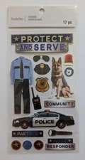 Police Officer Protect & Serve Scrapbooking Stickers By Recollections 