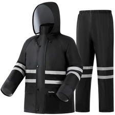 High Visibility Reflective Rain Suit for Men Women, Waterproof Safety Jacket ...