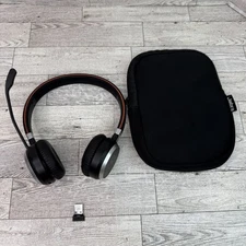 Jabra Evolve 65 Bluetooth Wireless Headset HSC018W USB Dongle Cord Carry Case