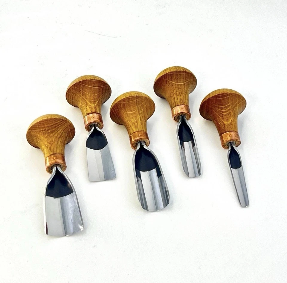 Handmade Palm Carving Gouge Set (5 Pieces) | High Carbon Steel - Image 2 of 4