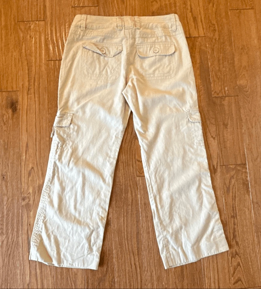 Pantalón utilitario cargo mezcla lino tostado Gloria Vanderbilt 6p Foto 2 de 4