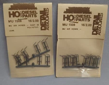 HO scale  Details Associates # MU 1508   MU  AIR HOSES   2 Packs