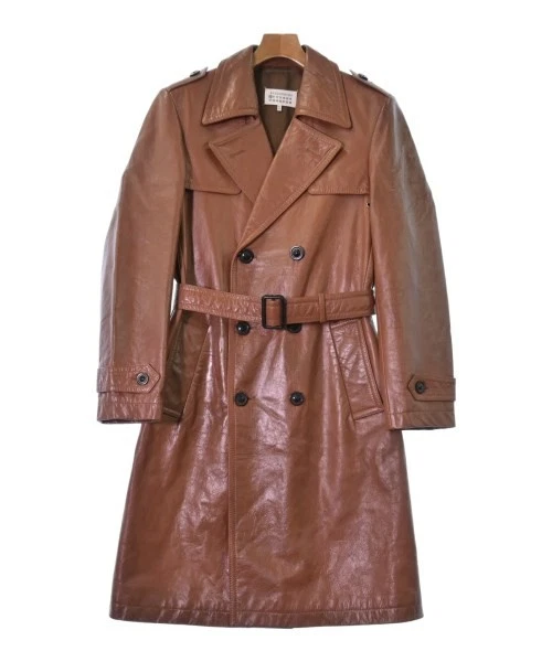 Maison Margiela Brown Leather Outer Shell Coats, Jackets & Vests