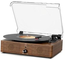Vinyl Record Player Turntable with Built-in Bluetooth Receiver  2 Wooden