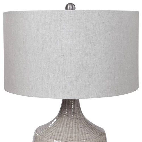 Uttermost Felipe 29 1/2" Distressed Light Gray Ceramic Vase Table Lamp - Picture 6 of 8