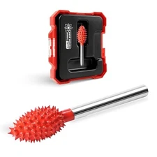  Tungsten Carbide Rotary Burr, 1/8’’ Shaft Flame Tip Wood Carving Bit, Very Sg