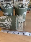 Vintage Wedgwood Jasperware Jeanette Green Hellenic Drinking Glasses Set Of 3