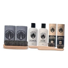 Complete Leather Cleaning and Conditioning Kit (Oil + Conditioner + Cleaner + 