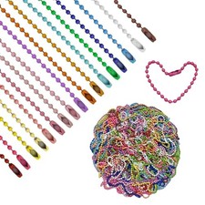 200 Pcs Ball Beads Chain, Bulk Dog Tag Metal Chain, 4.72 inch Vibrant Color
