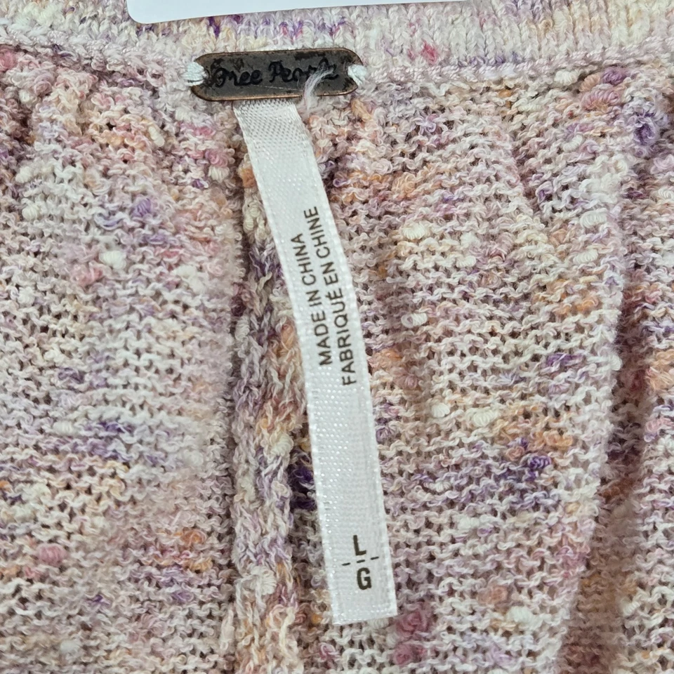 Mono Free People Mujer L Rosa Jogger Moteado Sin Mangas Halter 27" Entrepierna Foto 3 de 4