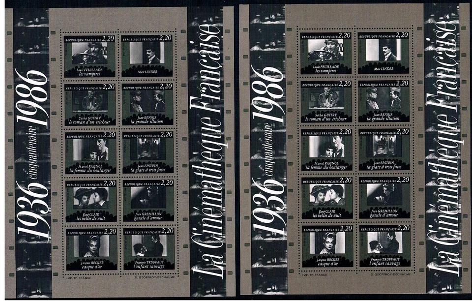 RRR variété : BF n° 9 cinémathèque française sans le fond gris + normal N** - Photo 1/1