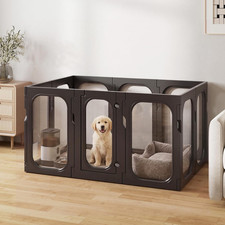 Acrylic Clear Dog Playpen Indoor with Door, 26'' H Transparent Dog Play Pen for