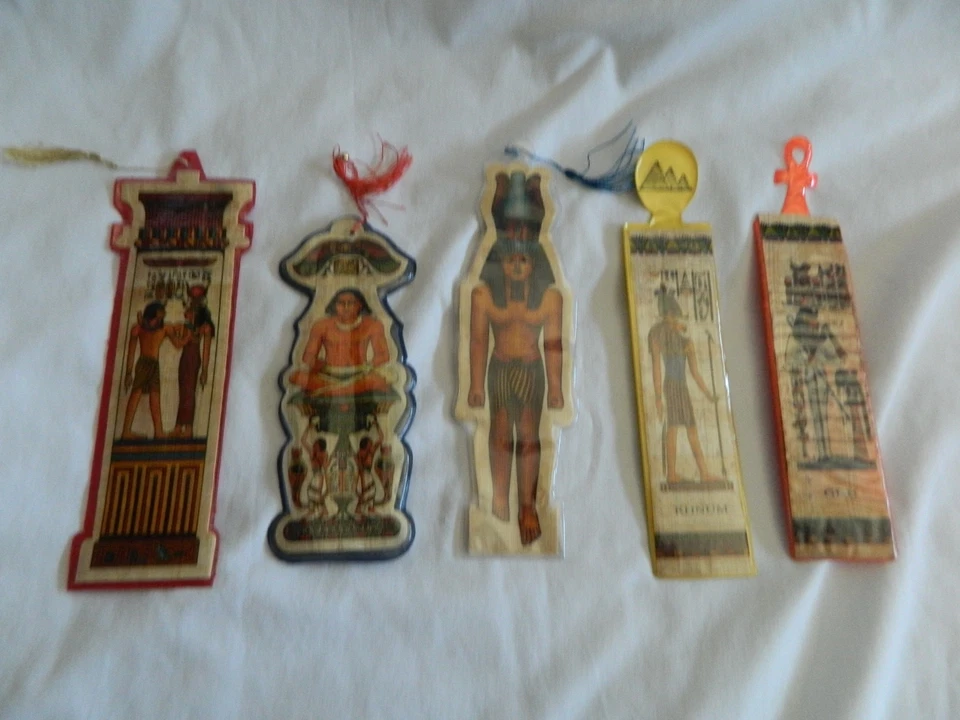 4 Egyptian Papyrus Paper Pharaoh Set Bookmark High Quality 6" - 7" - Image 2 of 3