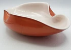 Large 12" Vintage Alfredo Barbini Murano Art Glass Bowl Persimmon Orange Console
