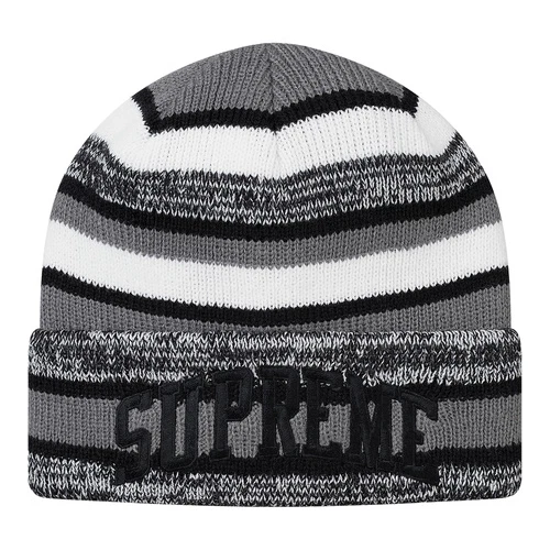 BEANIE À RAYURES SUPREME HEATHER NOIR UNE TAILLE F/W 2017 100 % AUTHENTIQUE