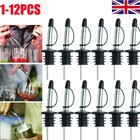 1-10Pcs Stainless Steel Bottle Tapered Spout Liquor Pourers with Rubber Dust Cap