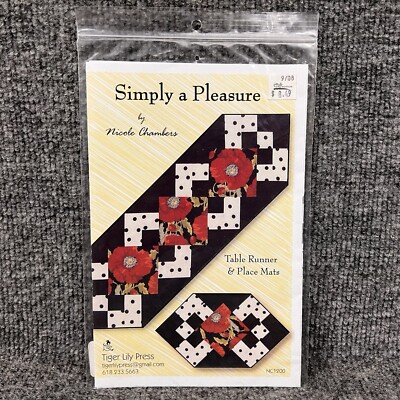 Tiger Lily Press Simply a Pleasure Table Runner & Place Mats Patterns NC1200 New