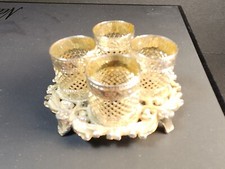 Vintage Lipstick Holder Flowers Leaves Filigree Silvertone Metal