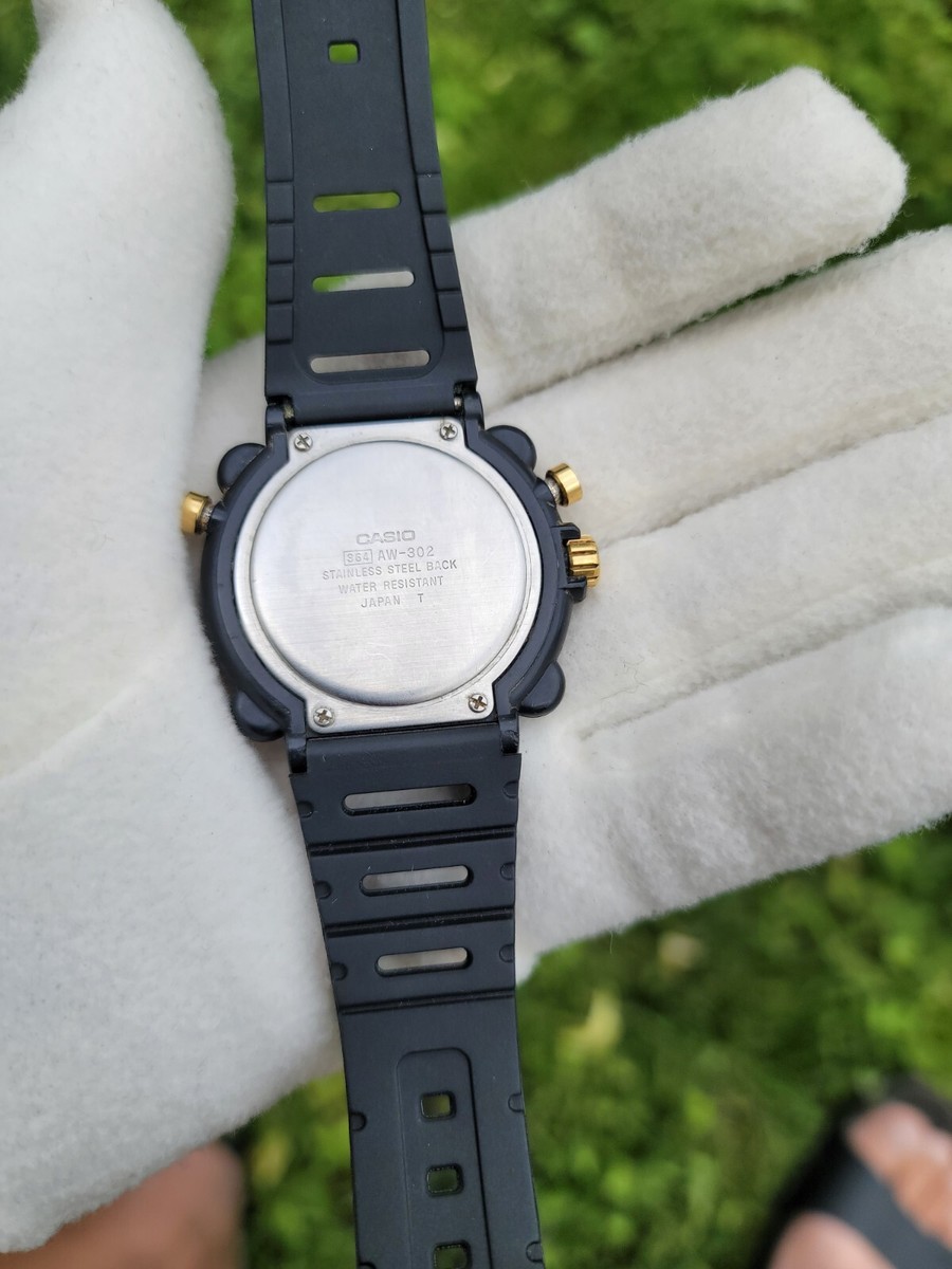 Very Rare 1990 CASIO AW-302 (364) Japan T Analog / Digital 100M WR