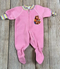 Vintage 70s Girls Pink Jumper One Piece 6 Months USA Mothercare Honey Bear Suit