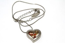 DISNEY HEART LOCKET SILVER NECKLACE FLOATING LITTLE MERMAID RUBY LOVE CHARM