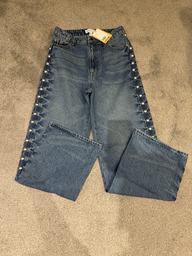 H&M Denim Viral Studded Jeans New Trending Size 12