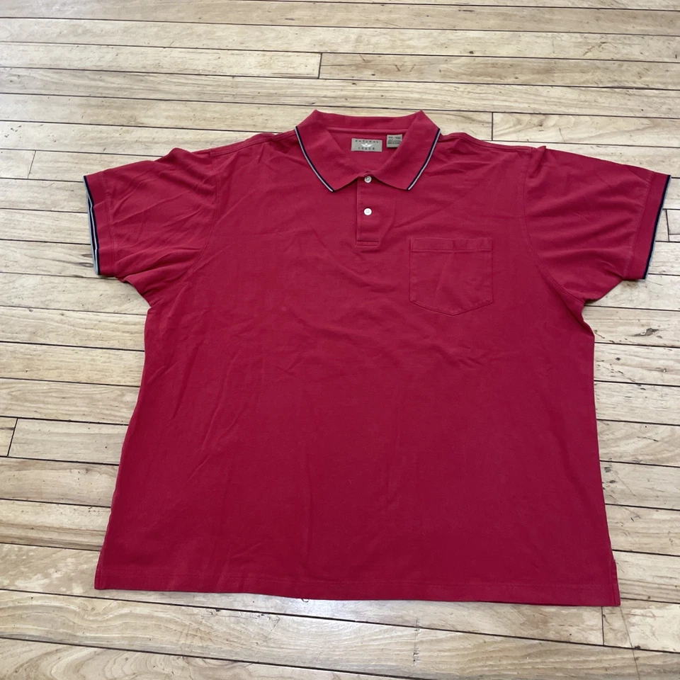 Vintage Natural Issue Polo Shirt Men's 2XL Red Y2K Retro Cuff Old Money XXL - Image 3 of 4