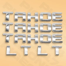 Chrome Door Emblem For Tahoe LT Rear Trunk Letter Set Of 5 Nameplate 2007-2020