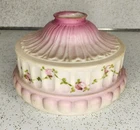 Antique Vintage Art Deco Light Ceiling Globe Pink Fluted Wedding Cake Style 8"
