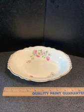 Floral Serving Bowl  9" porcelain Virginia Rose Homer Laughlin Cottagecore