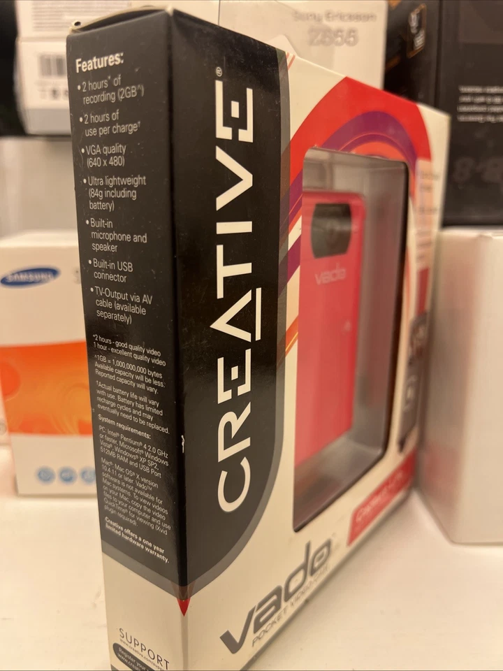 Creative Vado HD 720p Pocket Video Camcorder 8GB 2x Zoom VF0570 - NEW SEALED - Image 2 of 4