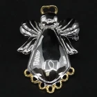 VTG Sterling Silver - Guardian Angel Heart Halo Brooch Pin Pendant - 12g