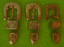3 Vintage NEW Gold Silver Small Buckle Set Arabian Show Halter or Throatlatch