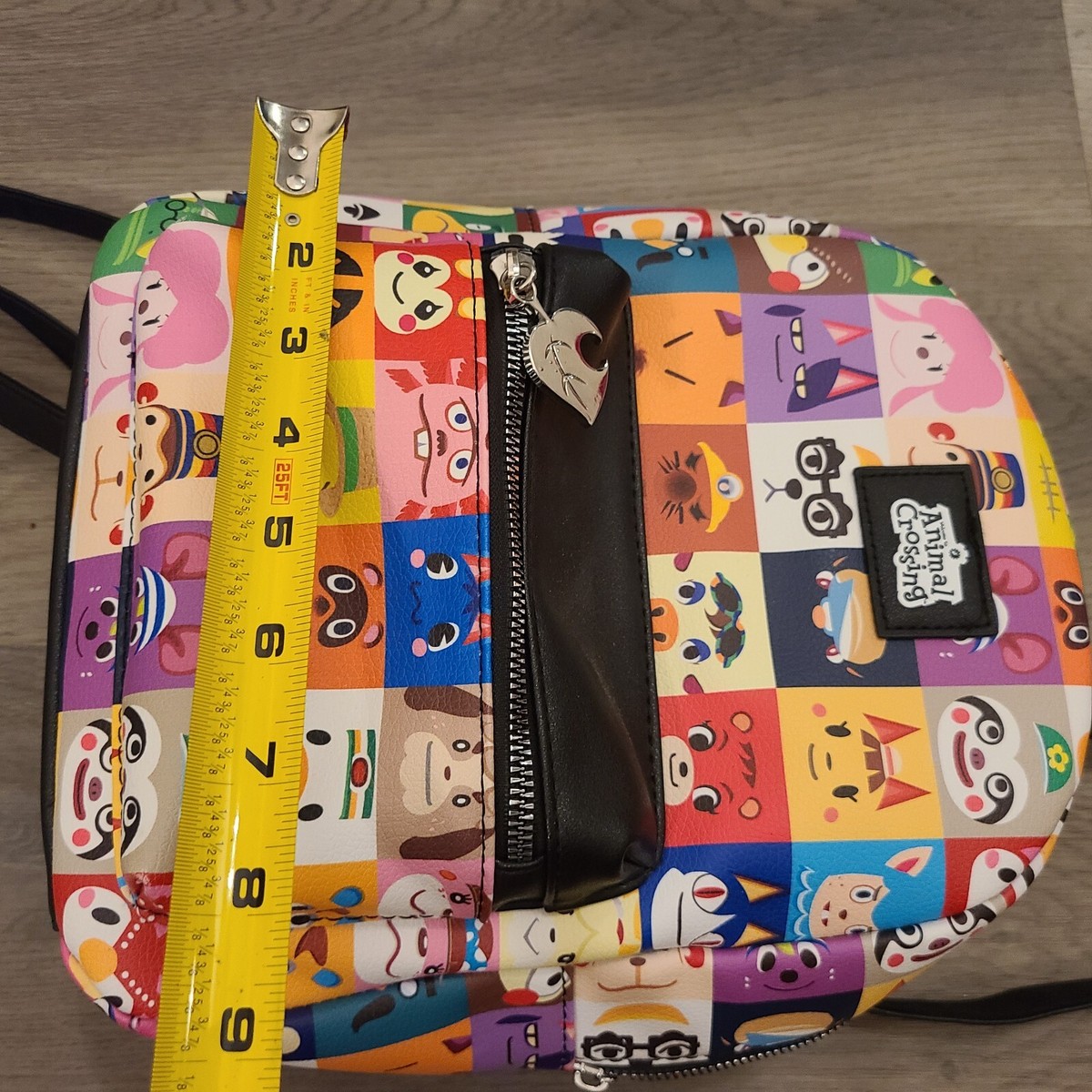 BIOWORLD Animal Crossing Nintendo Switch Game Character Grid Mini Backpack Bioworld Animal Crossing Character Print Faux Leather Mini  main image 3