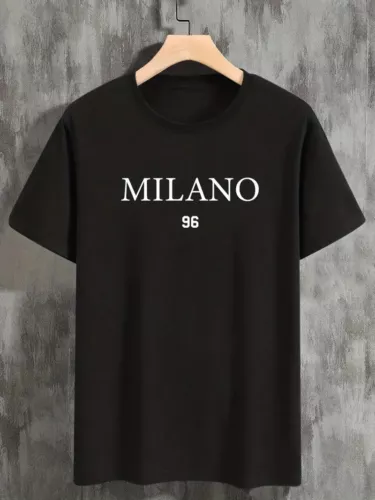 Milano Printed T-shirt Short Sleeve Casual Crew Neck Multi Colors Men/women Tee