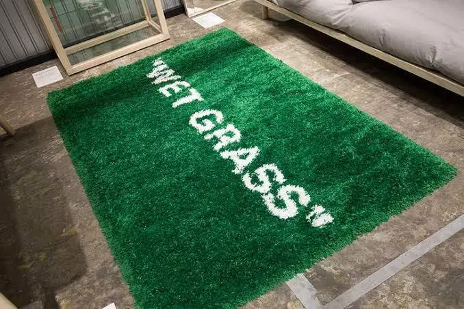 Virgil Abloh x Ikea Markerad Wet Grass Rug Green OFF White Limited Edition