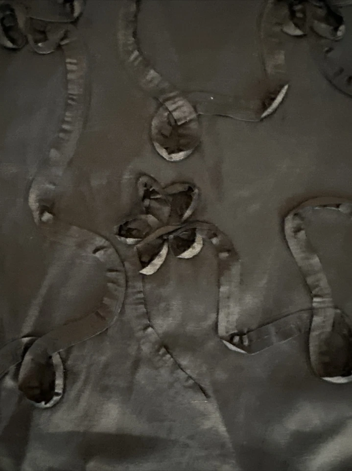 Faux Silk Taffeta  Fabric W60”xL4.2Yds Dark Brown Flower Confetti Special Events - image 4 of 4