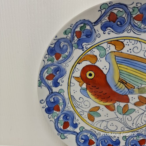 VTG WBI Rustic Country Style Hand-Painted Bird & Floral Dinner Wall Plate 10.25” - Picture 3 of 8