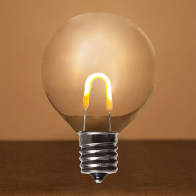 G50 Shatterproof LED Visible Filament Edison Patio Globe Light Bulbs E17, 5 Pack