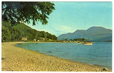 1960er Jahre NPO Loch Lomond Postkarte Der Strand von Luss unbesendet